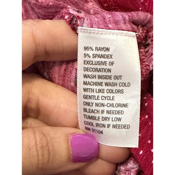 True Craft red floral long sleeves tunic top size 1X - Picture 4 of 9